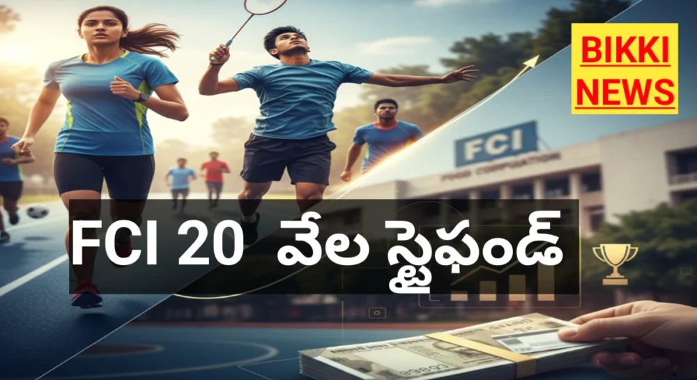 Stipend - ఫుడ్ కార్పొరేషన్ ఆఫ్ ఇండియా 20 వేల స్టైఫండ్ - bikki news