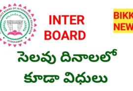 Working in public holidays in Telangana intermediate education