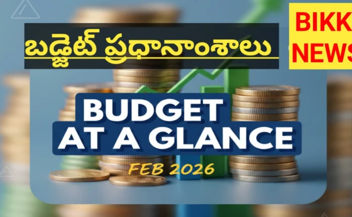 Budget 2026 At A Glance - బడ్జెట్ ప్రధానాంశాలు - Bikki News Budget 2026 at a glance - బడ్జెట్ ప్రధానాంశాలు - bikki news