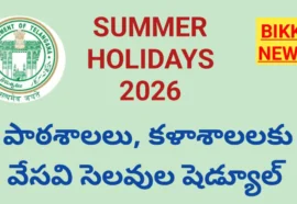 SUMMER HOLIDAYS 2026 FOR SCHOOL IN TELANGANA