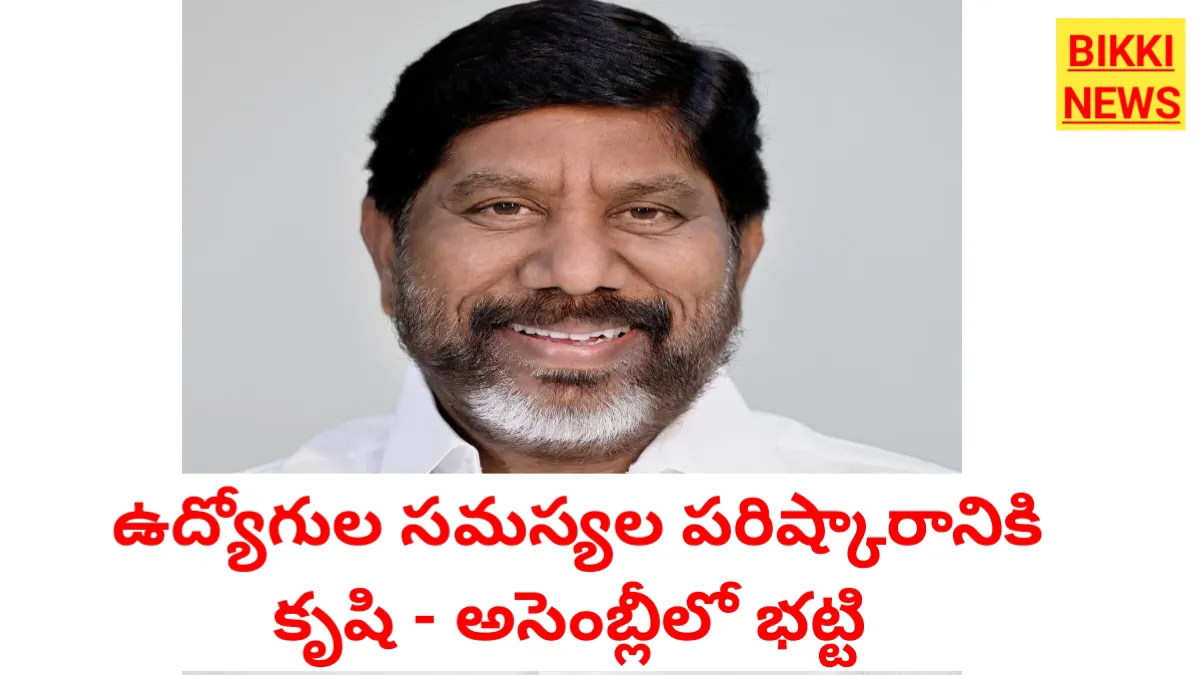 Da arrears - త్వరలో ఉద్యోగుల ఖాతాలోకి డిఏ బకాయిలు : అసెంబ్లీలో భట్టి - bikki news