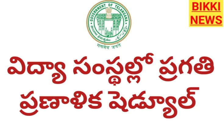 Pragathi pranalika - విద్యాసంస్థల్లో ప్రగతి ప్రణాళిక షెడ్యూల్ - bikki news