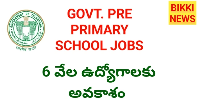 Pre primary govt school jobs