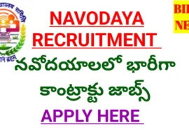 Jnv contract posts recruitment 2026 - నవోదయాలలో భారీగా కాంట్రాక్టు జాబ్స్ - bikki news