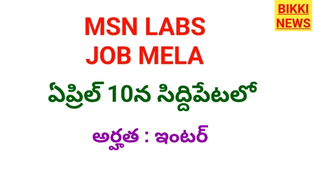 Job mela - ఏప్రిల్ 10న ఇంటర్ విద్యార్థులకు జాబ్ మేళా - bikki news