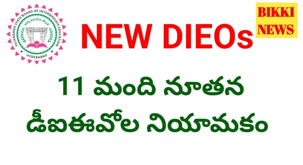 New Dieos - 11 జిల్లాలకు కొత్త డీఐఈఓల నియామకం New dieos