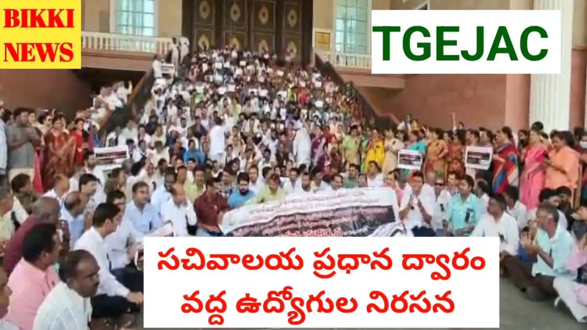 Telangana employees protest - తెలంగాణలో మిన్నంటిన ఉద్యోగ గర్జన - bikki news
