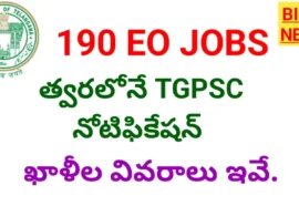 Tgpsc eo jobs - 190 ఉద్యోగాల భర్తీకి ఆమోదం - bikki news