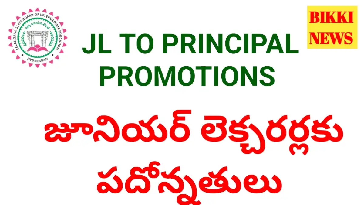 Jl to principal promotions - మరో 19 మంది జేఎల్స్ కు పదోన్నతి - bikki news