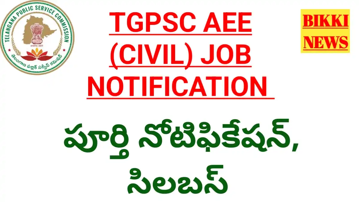 Tgpsc r&b aee civil job notification 2026 పూర్తి నోటిఫికేషన్ - bikki news