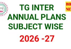 Telangana intermediate annual plans 2026 subject wise - bikki news