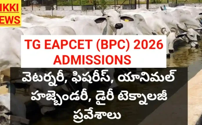 Bsc veterinary 2026 - వెటర్నరీ, ఫారెస్ట్రీ, ఫిషరీస్, యానిమల్ హజ్బెండరీ అడ్మిషన్లు - bikki news