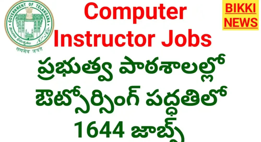 Computer instructor jobs in govt schools