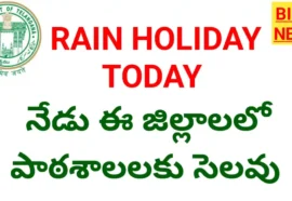 Rain holiday today - ఈ జిల్లాలలో పాఠశాలలకు సెలవు - bikki news
