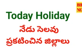 Today holiday declared districts list