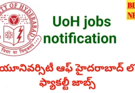 University of hyderabad jobs notification