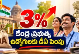 Central Government Da Hike 2026 - కేంద్ర ప్రభుత్వ ఉద్యోగులకు 3% డీఏ పెంపు Central government da hike 2026