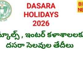Dasara holidays 2026 - పాఠశాలలు దసరా సెలవులు