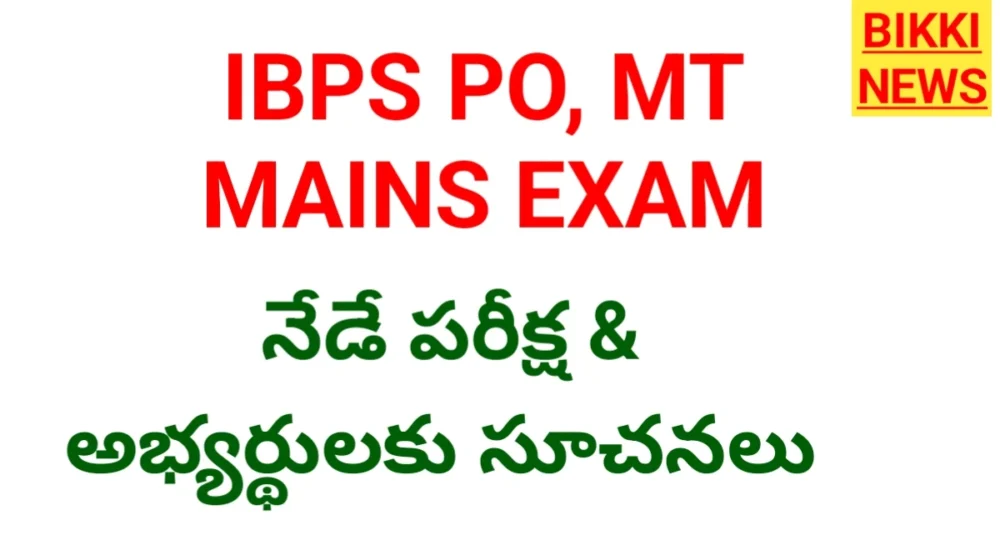 Ibps Po Mains Exam 2026 - నేడు మెయిన్స్ పరీక్ష, అభ్యర్థులు సూచనలు Ibps po mains exam 2026