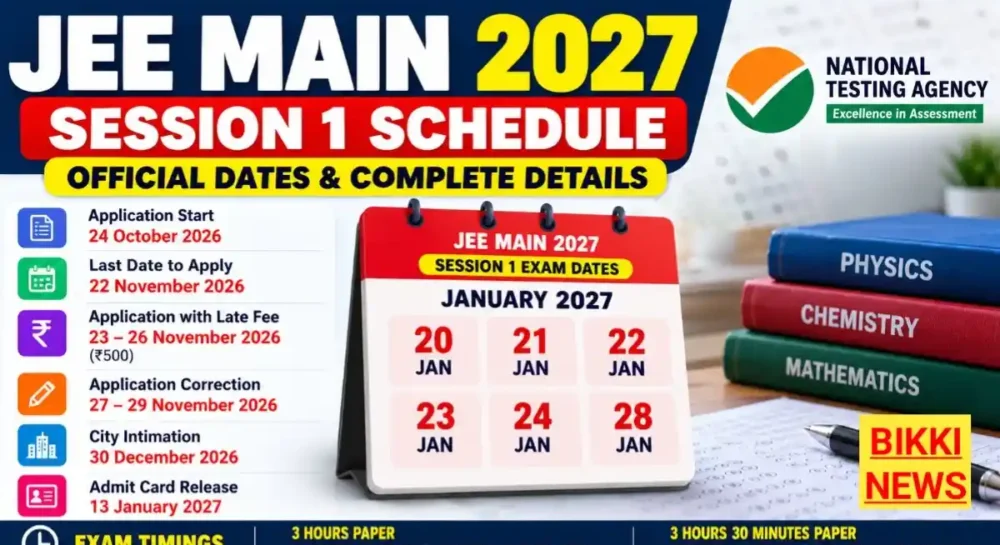 Jee Main 2027 Session 1 Schedule - పూర్తి షెడ్యూల్ Jee main 2027 session 1 schedule