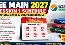Jee Main 2027 Session 1 Schedule - పూర్తి షెడ్యూల్ Jee main 2027 session 1 schedule