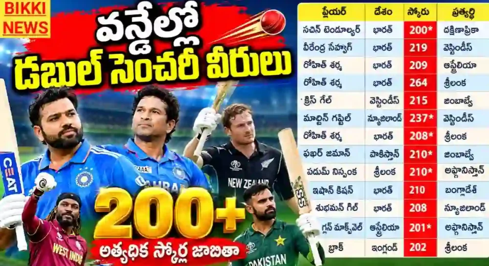 Odi double century records