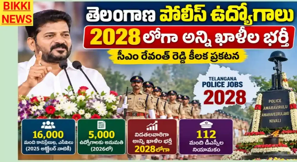Telangana police jobs recruitment upto 2028