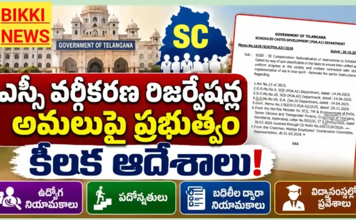 Telangana sc categorization orders 2026